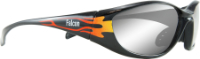 ON SITE SAFETY GLASSES FALCON BLACK/ORANGE SILVER MIRROR ON CLEAR LENS